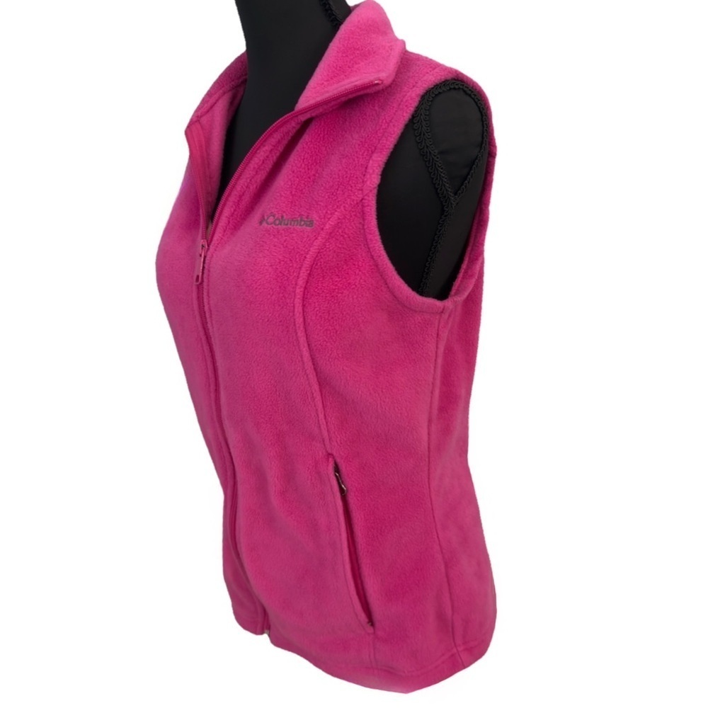 Columbia Benton Springs Fleece Vest Jacket Full Zip Sz Small Pink Bust 36.75” - Picture 5 of 8